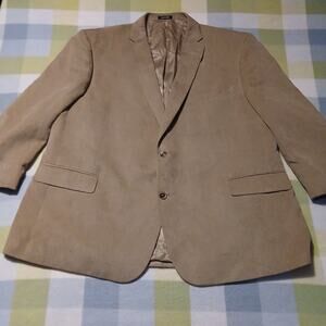 Jean-Paul Germain Microfiber Suede-Touch Blazer Jacket Beige 54